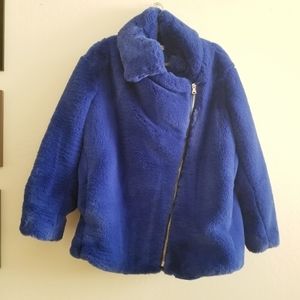 NWOT Medium Royal Blue Fur Coat
